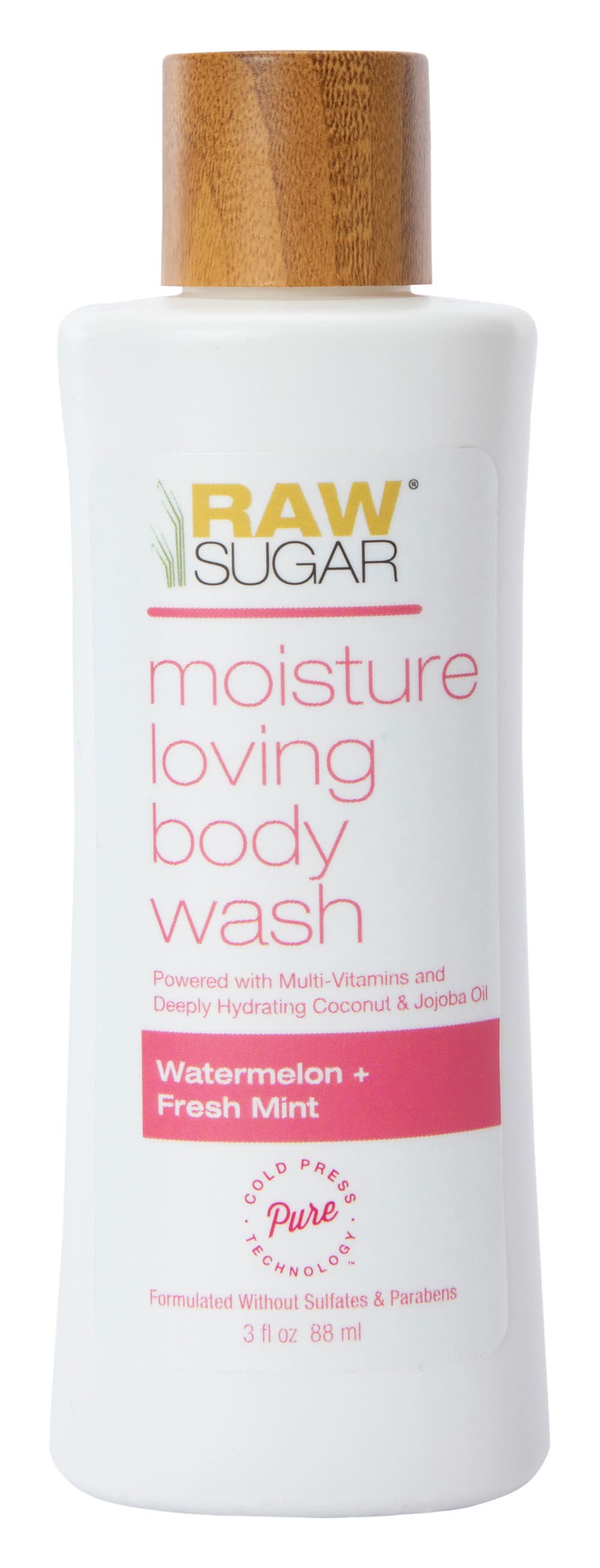 Raw Sugar® Travel Size Body Wash 3oz - Watermelon & Fresh Mint