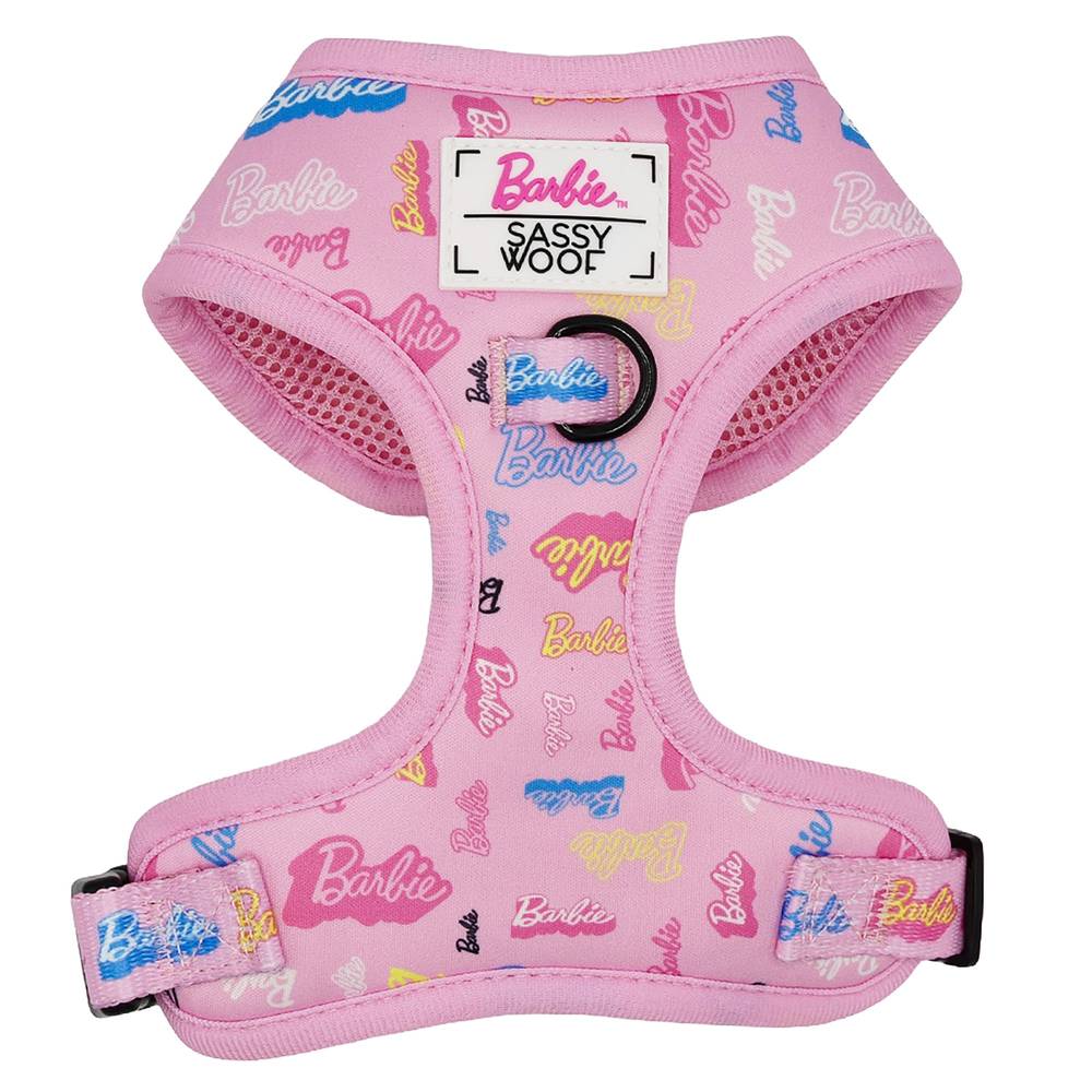 Sassy Woof Where Dogs Are Family Barbie Adjustable Dog Harness (Color: Pink, Size: 2X Small)