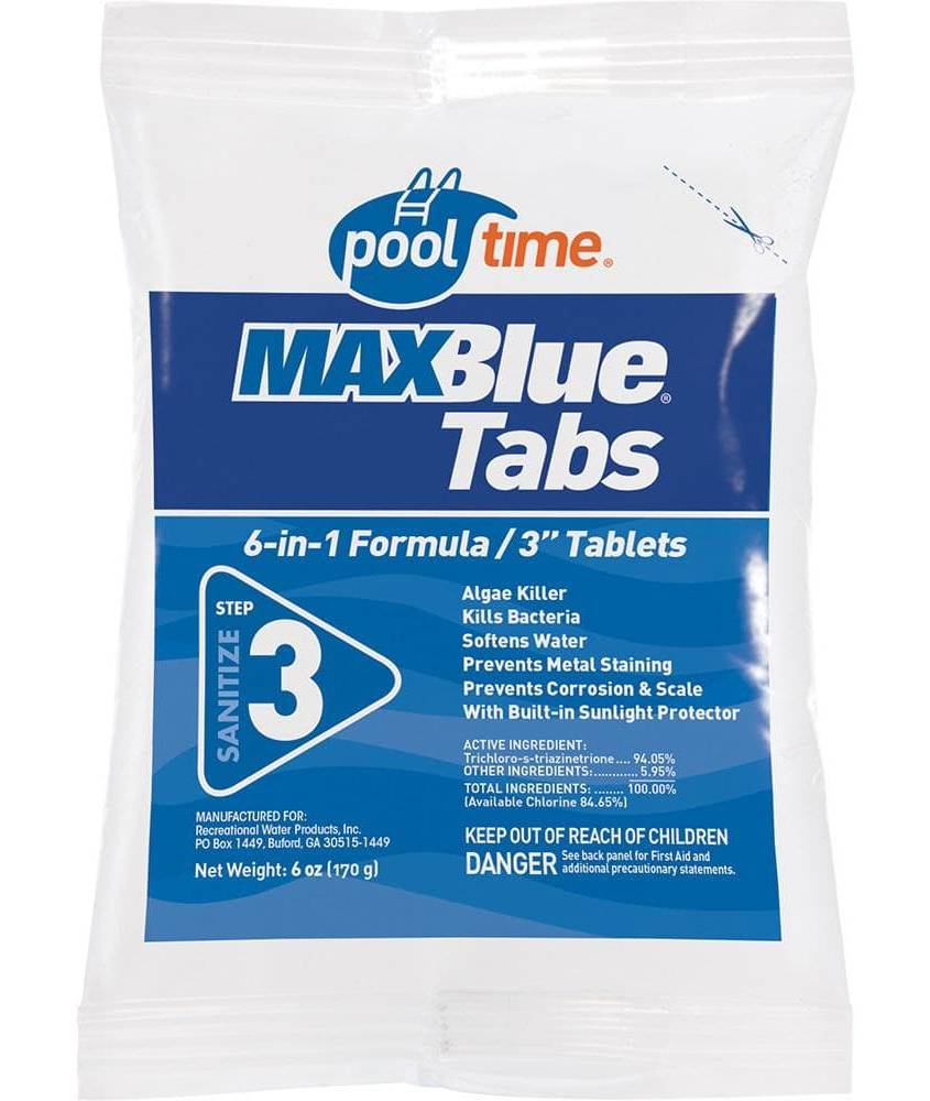 Pool Time Maxblue Chlorinating Tablets, 3 inch