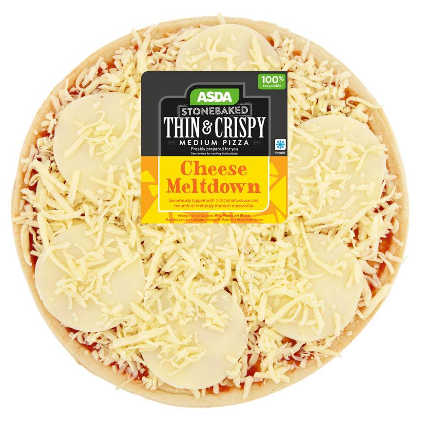 Asda Cheese Meltdown Medium Thin Stonebaked Pizza