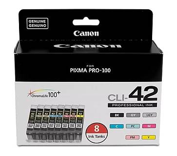 Canon Pixma Pro-100 Cli-42 Professional Ink Cartridge, Multicolor (8 ct)