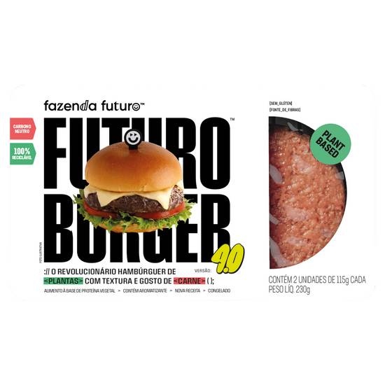Fazenda futuro hambúrguer à base de proteína vegetal futuro burger (230 g)