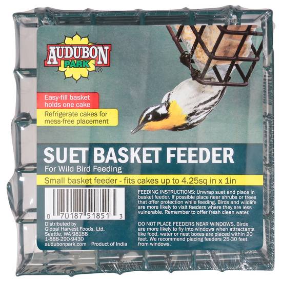 Audubon Park Small Suet Basket Feeder For Wild Bird Feeding