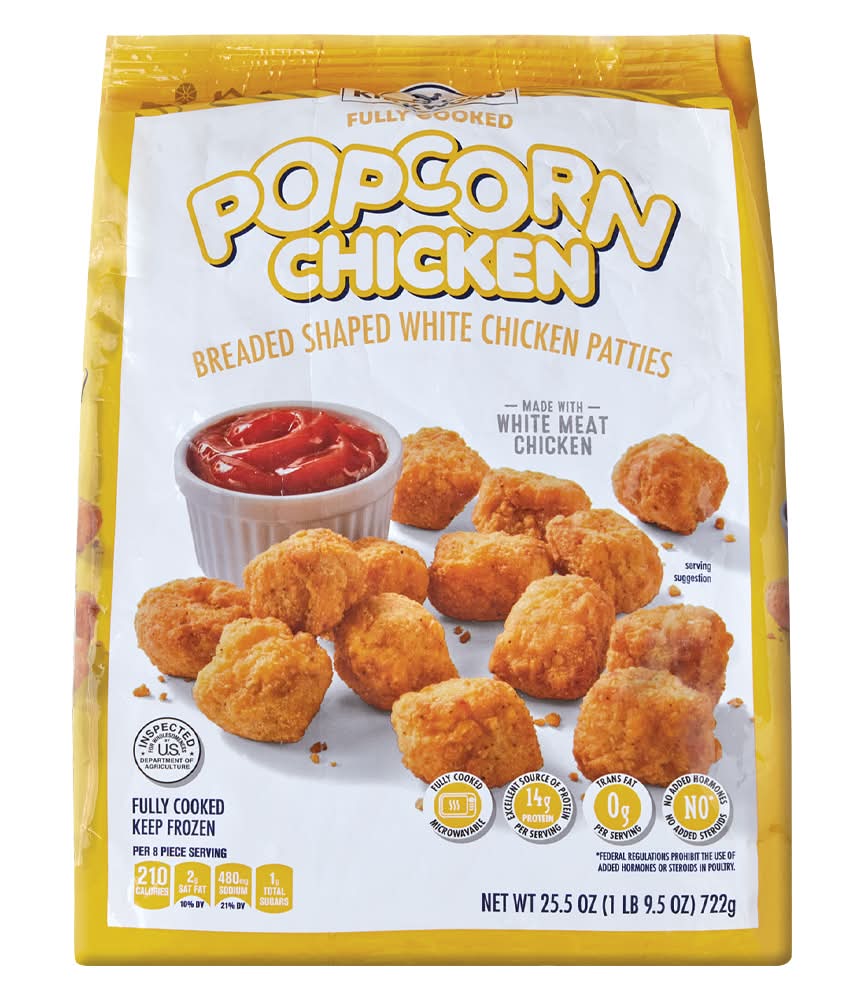 Kirkwood Fully Cooked Breaded Shaped White Chicken Popcorn Patties (25.5 oz)