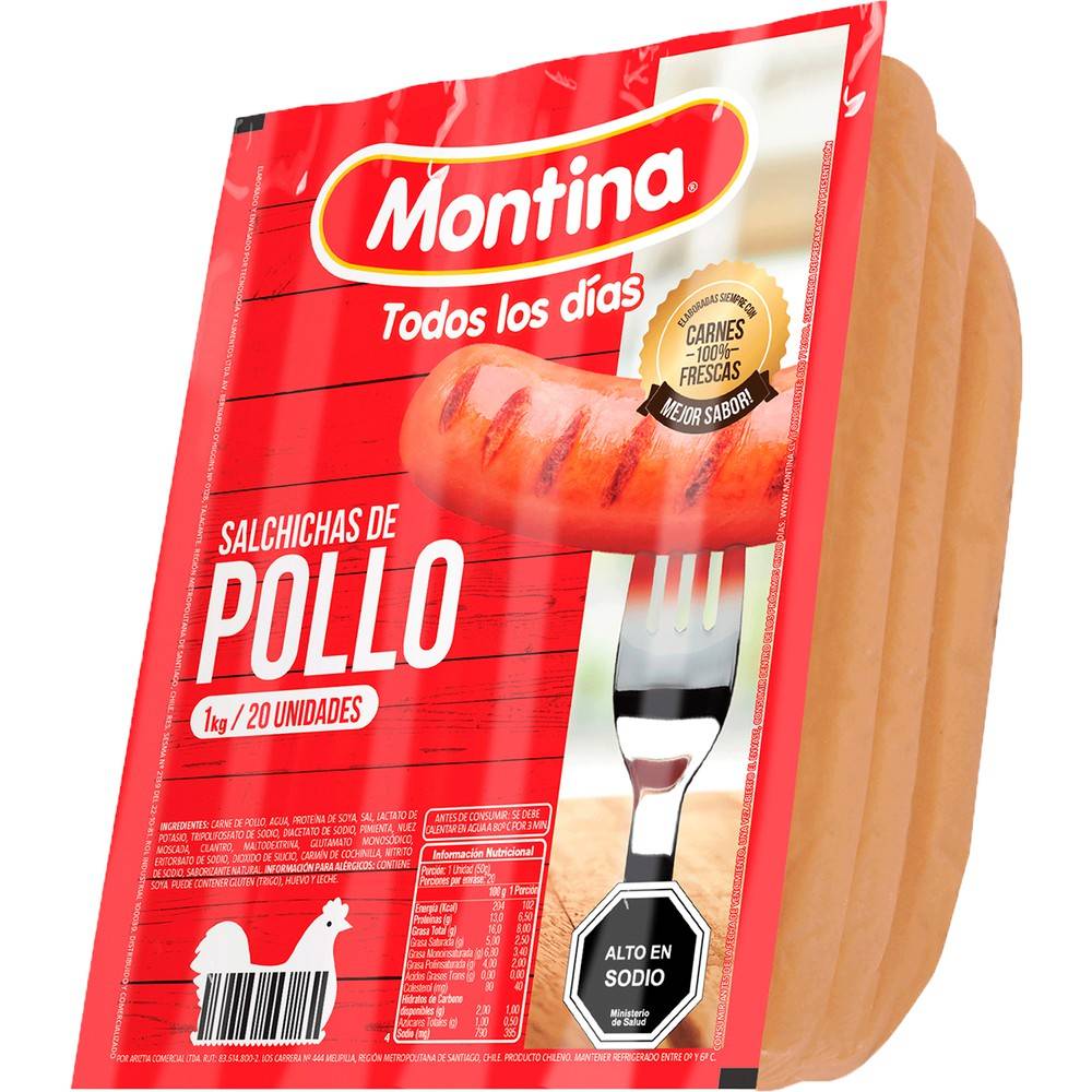 Montina · Salchichas de pollo (20 un)
