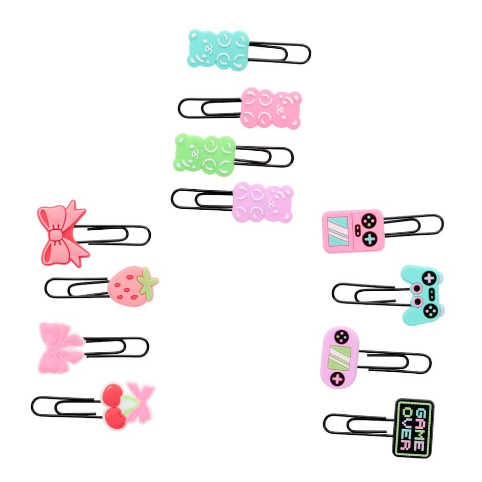 Colorful Paper Clips, Assorted Styles, 4-pc Pack.