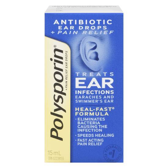 POLYSPORIN PLUS PAIN EAR DROPS 15 ML