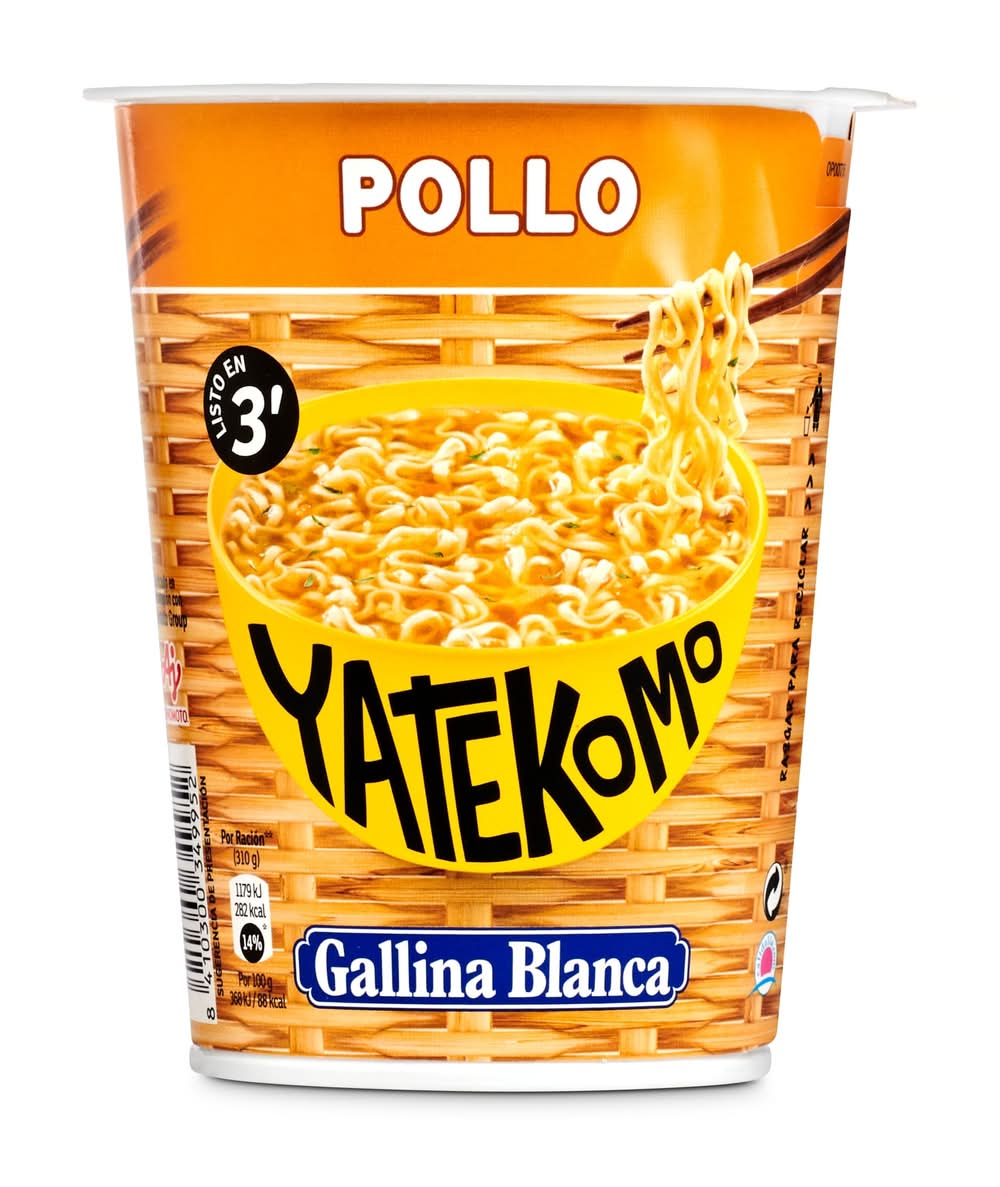 Fideos Orientales Pollo Gallina Blanca Yatekomo Vaso 60 G