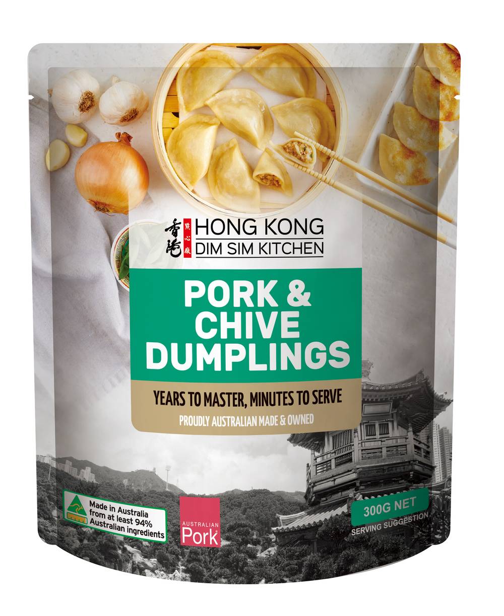 Hong Kong Dim Sim Kitchen Pork & Chive Dumplings (300g)