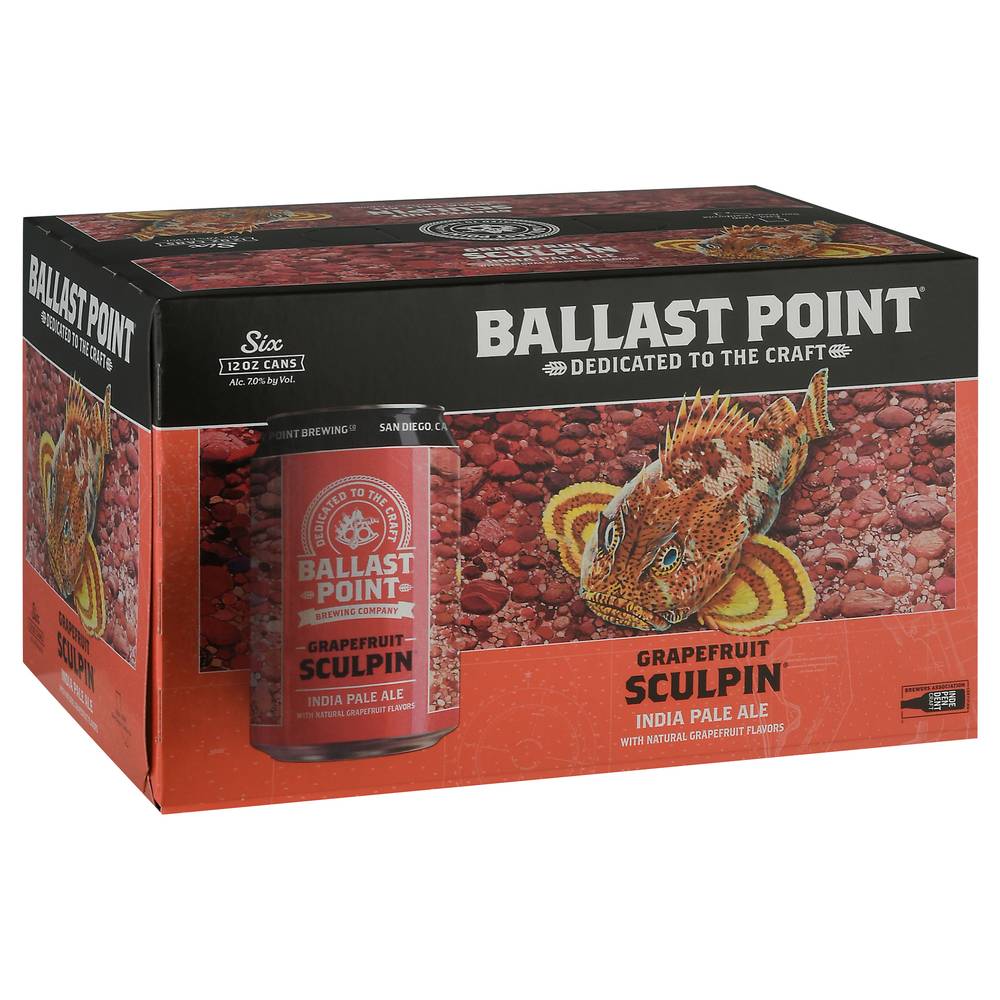 Ballast Point Sculpin Domestic Ipa Beer, Grapefruit (6 x 12 fl oz)