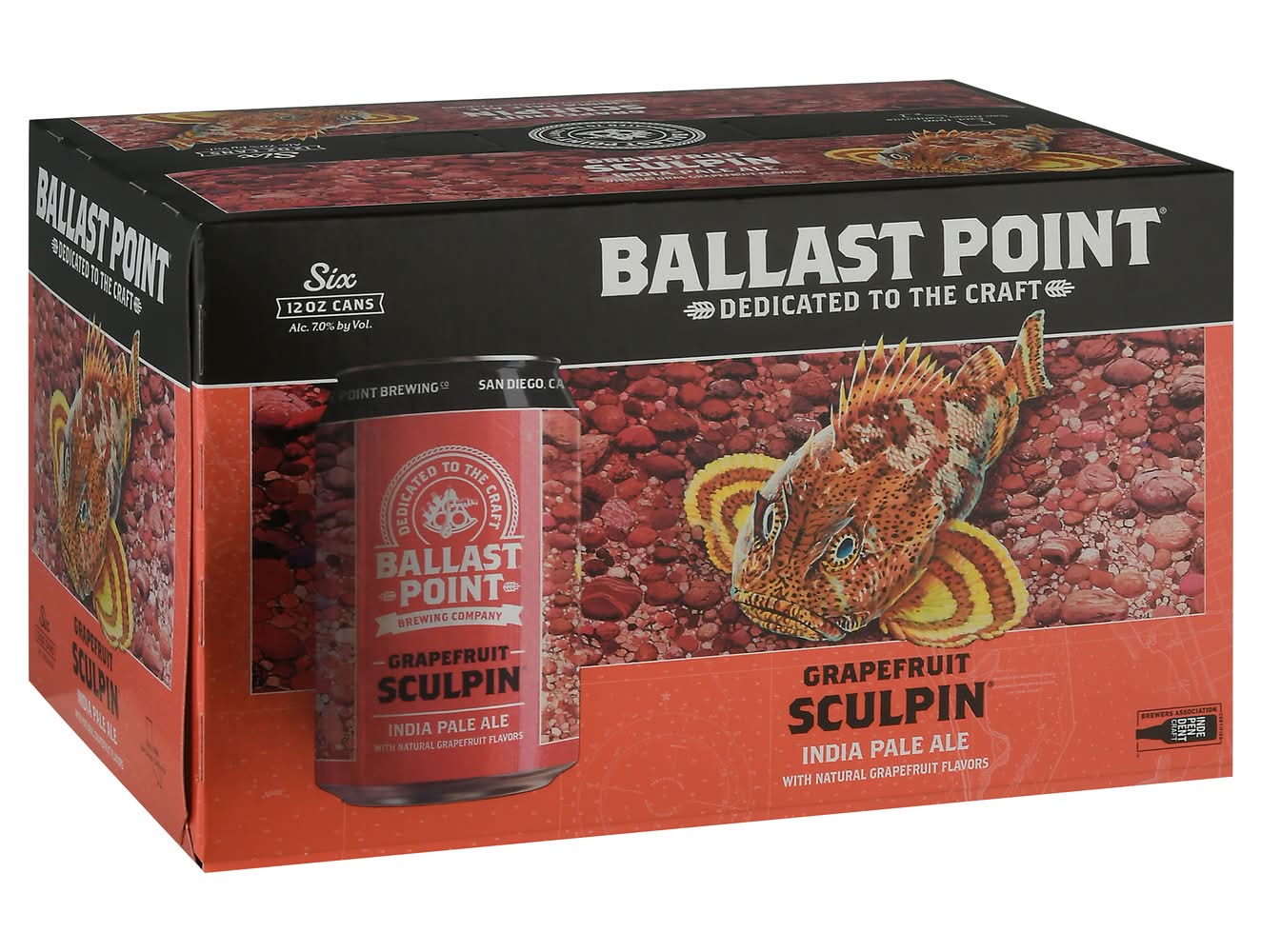 Ballast Point Sculpin Domestic Ipa Beer, Grapefruit (6 x 12 fl oz)
