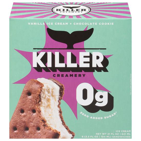 Killer Sammies Creamery Vanilla Ice Cream Sandwiches (6 ct )
