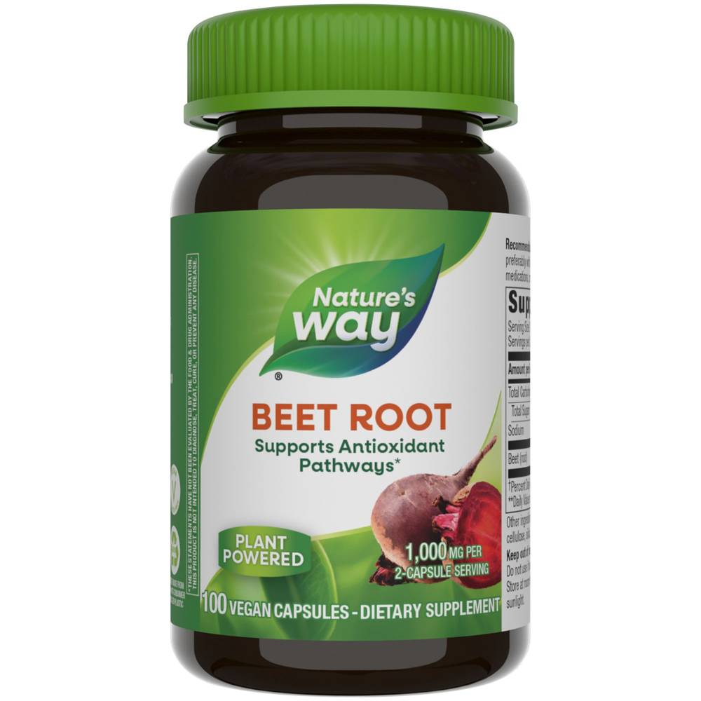 Beet Root - Supports Antioxidant Pathways - Made With Natural Sugars For Energy - 500 Mg (100 Capsules)