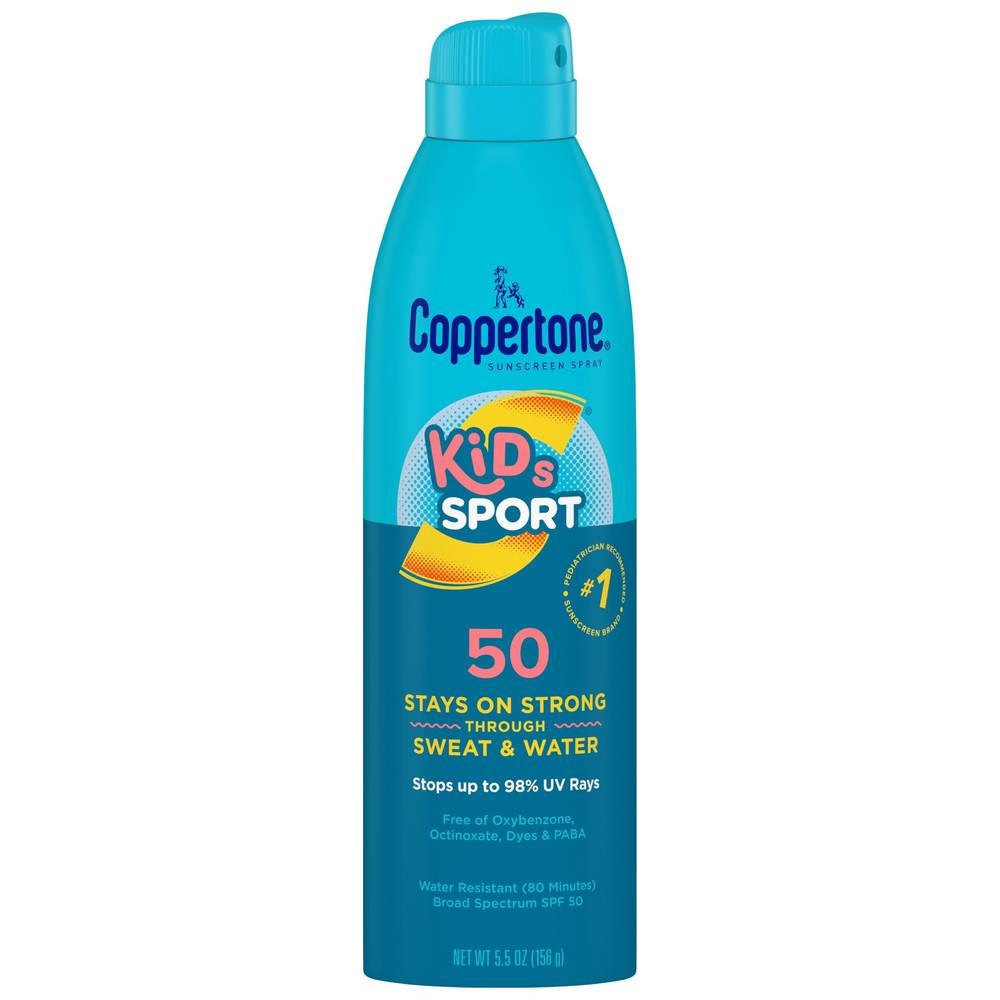 Coppertone Kids Sport Sunscreen Water Resistant Spray Spf 50, 5.5 Oz