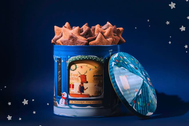 Lata de música c/ bolachas gengibre & canelaecacau