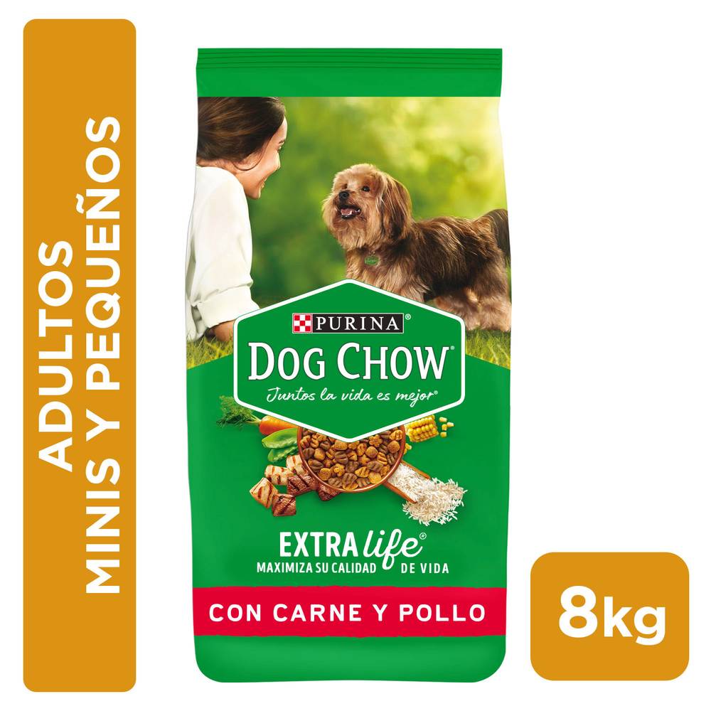 Dog chow alimento perro adulto sabor carne y pollo (bolsa 8 kg)