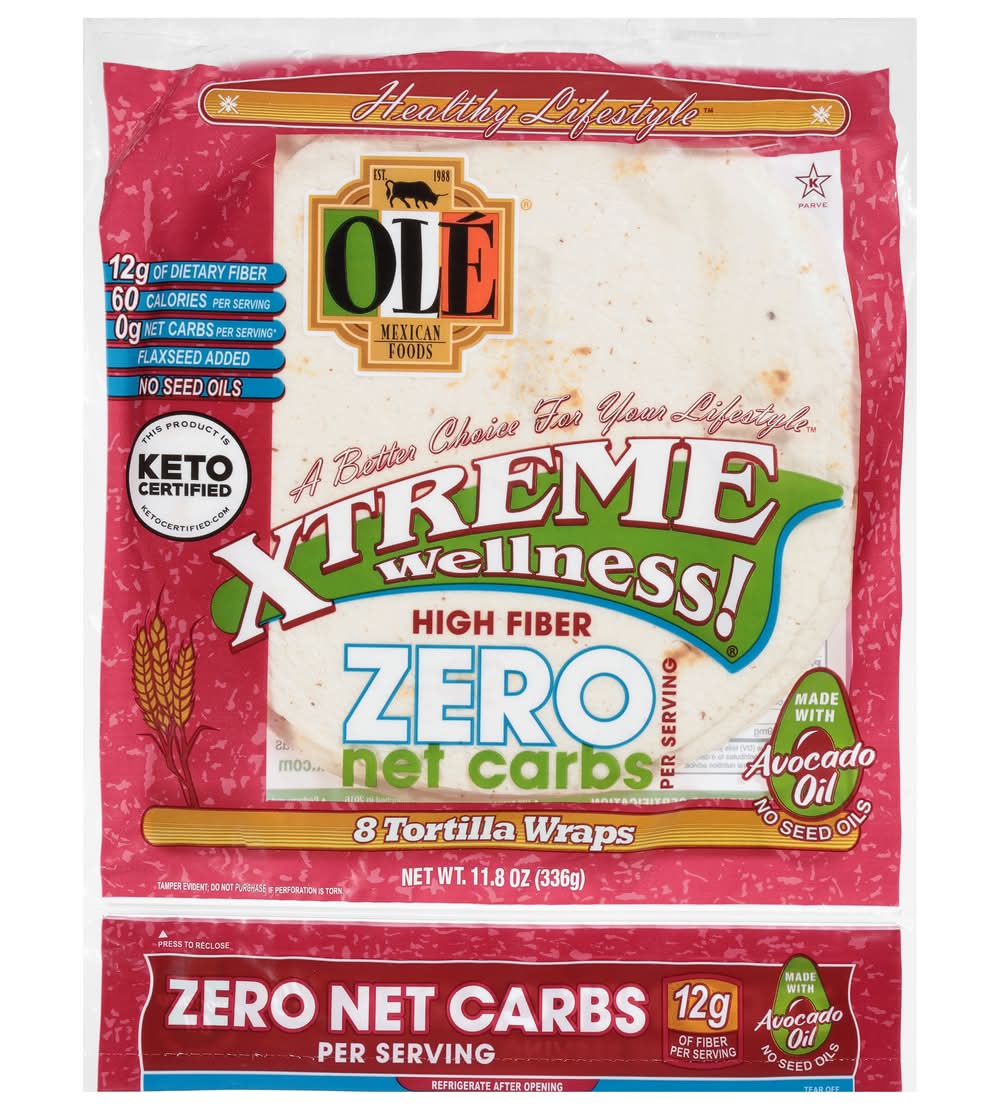 Ole Mexican Foods Xtreme Wellness High Fiber Zero Net Carbs (11.8 oz, 8 ct)