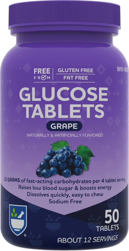 Rite Aid Glucose Tablets, Grape (50 ct)