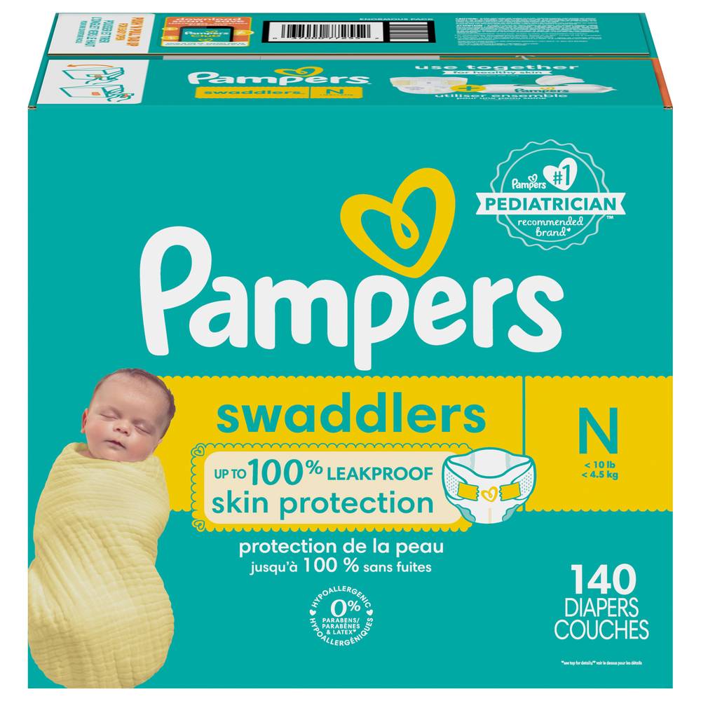 Pampers Swaddlers Newborn Diapers, Size N