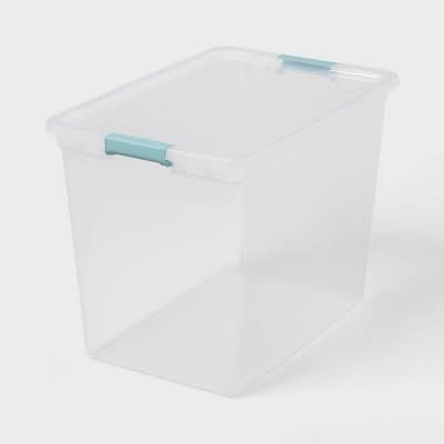 Brightroom Deep Storage Bin With Latches 86 Qt, Clear