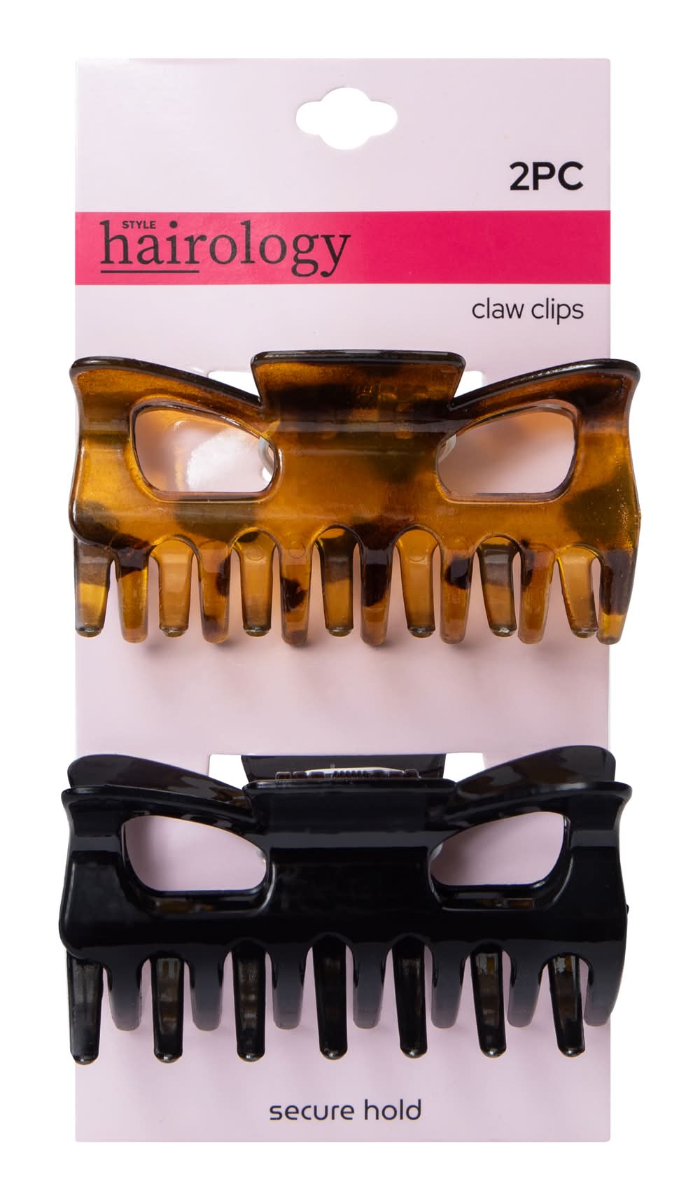 Large Claw Clips 2-Pack Black Multi