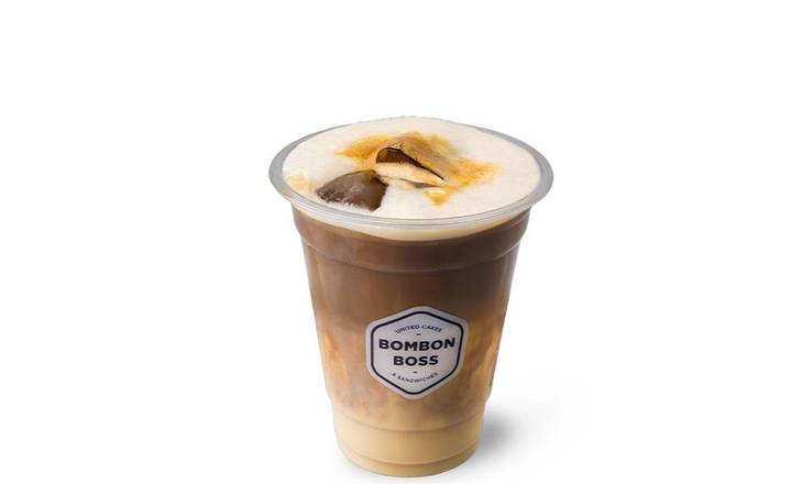 Iced caramel flat white