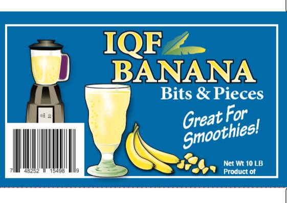 IQF - Banana Bits & Pieces - 10 Lb (1 Unit per Case)