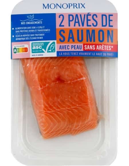 Monoprix Paves De Saumon Atlantique La Barquette De 2, 240G