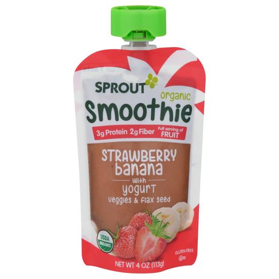 Sprout Organics Strawberry Banana With Yogurt & Flaxseed Smoothie