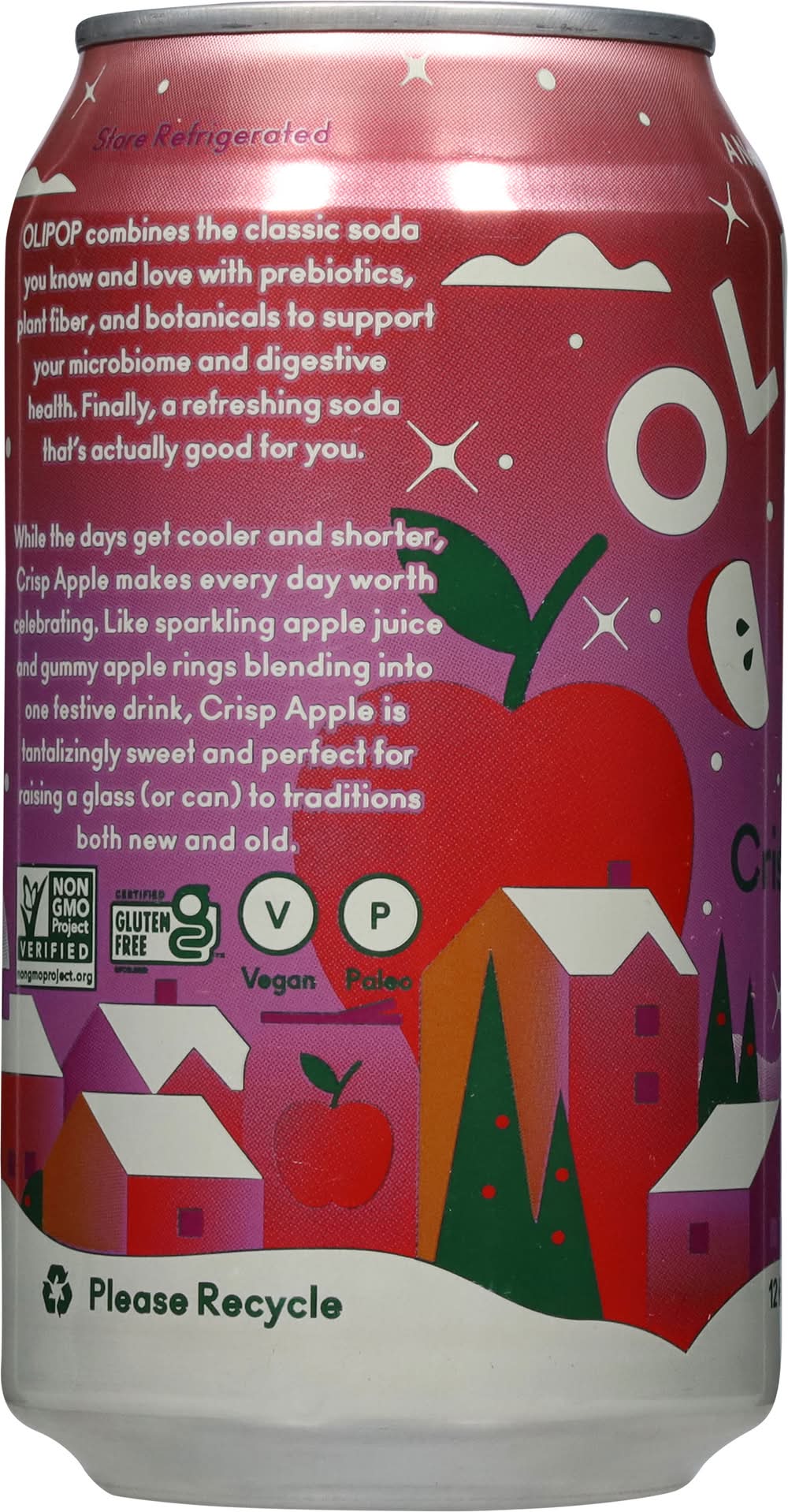 Olipop A New Kind Of Prebiotic Sodaz, Crisp Apple (12 fl oz