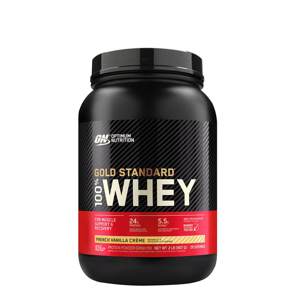 Optimum Nutrition Gold Standard 100% Whey Protein Powder, French Vanilla Creme (2 lbs)