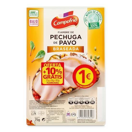 Pechuga de pavo braseado Campofrío en Sobre 75 g