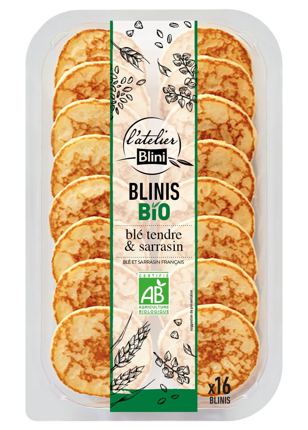 L'atelier Blini - Blinis sarrasin et blé tendre (135g)