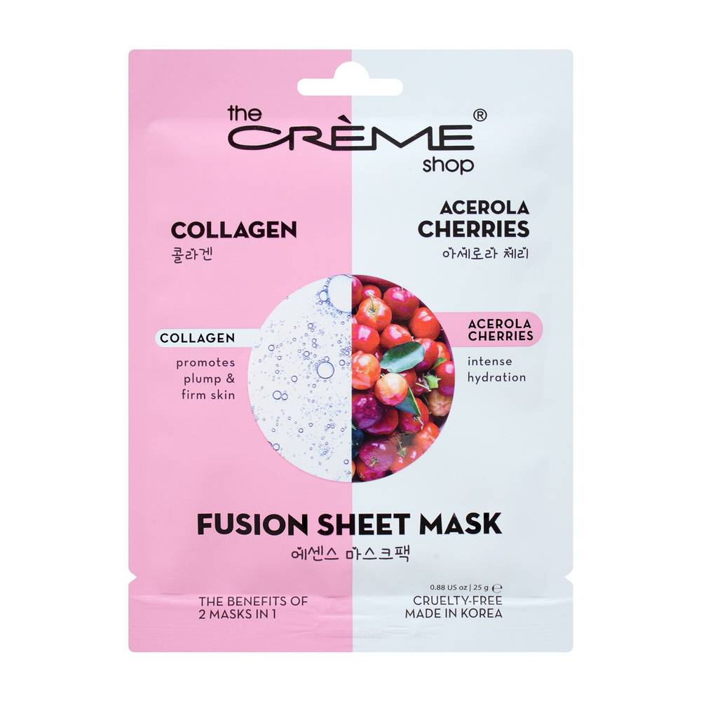 The Creme Shop Fusion Sheet Mask, Collagen and Acerola Cherries