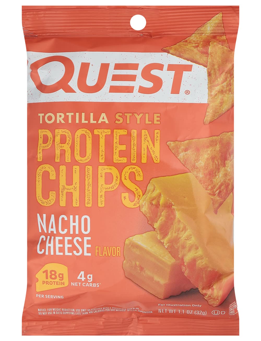 Quest Tortilla Style Protein Chips, Nacho Cheese (1.1 oz)
