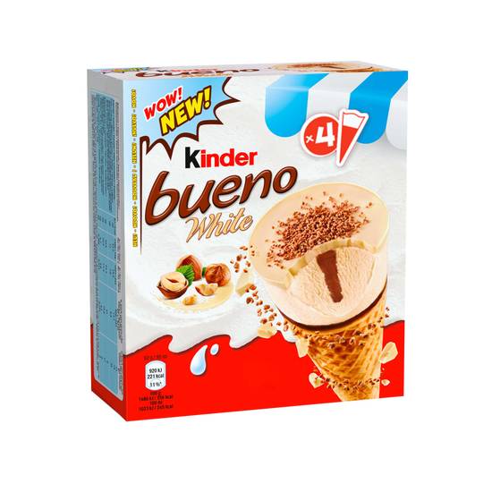 Kinder - Bueno glaces cônes fourrées noisettes (chocolat blanc)