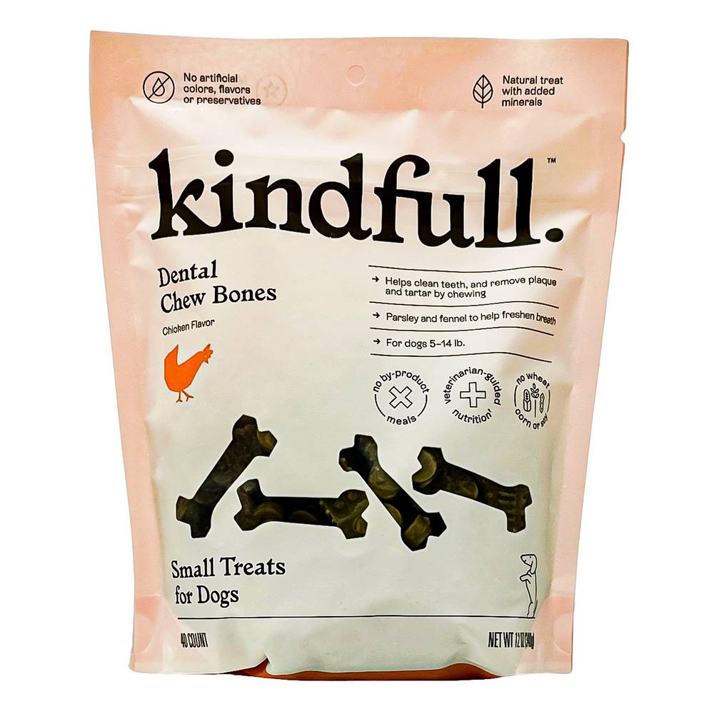 Kindfull Dental Bones Chicken Dog Treats, Small (12 oz)