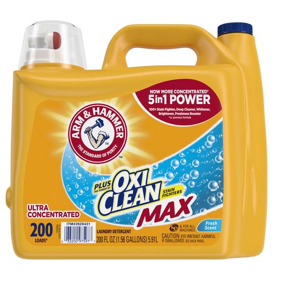 Arm & Hammer Plus Oxiclean Max Liquid Laundry Detergent (200 fl oz)