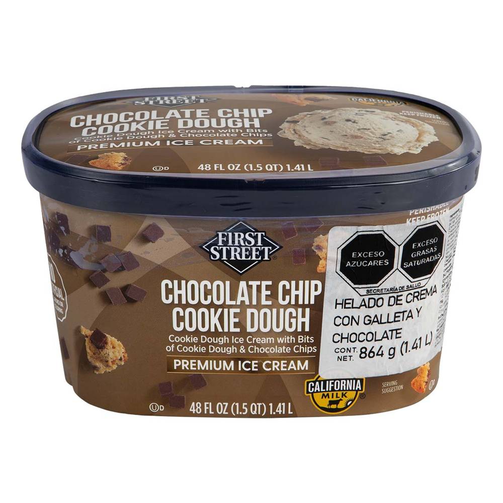 First Street · Helado con galletas y chocolate, chocolate (864 g)