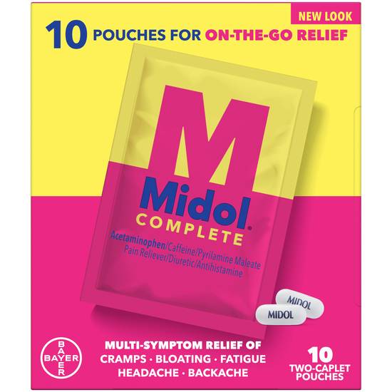 Midol Complete On the Go Menstrual Pain Relief Caplets with Acetaminophen, 10 CT