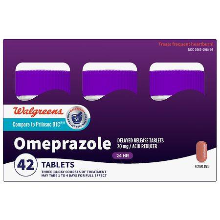 Walgreens Omeprazole Delayed Release Tablets 20 Mg, Acid Reducer