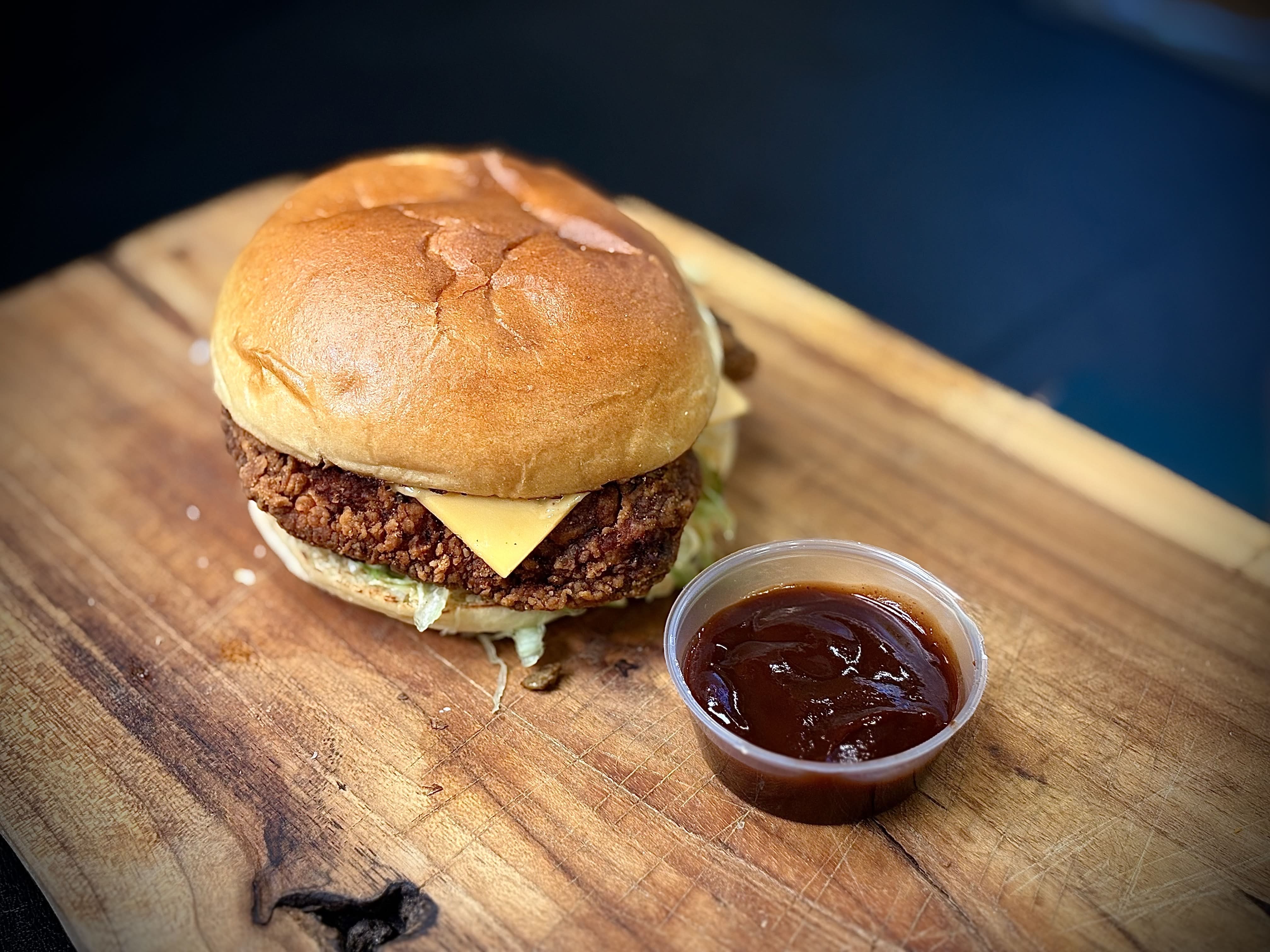 Chicken burger mexicain