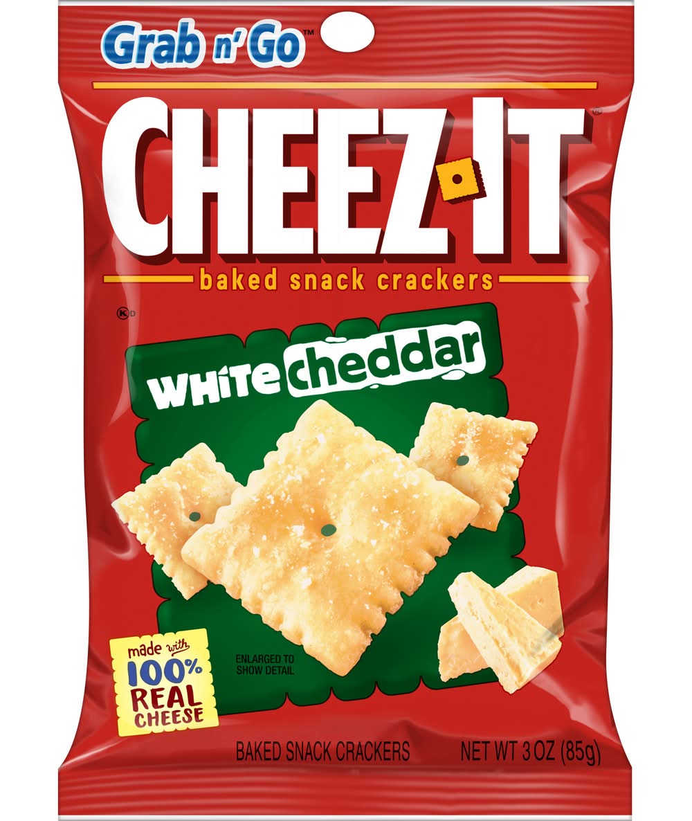 Cheez-It Baked Snack Crackers, White Cheddar (3 oz)