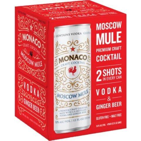 Monaco Moscow Mule Vodka 4 Pack 355ml Can