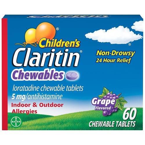 Claritin Chewable Tablets Grape - 60.0 ea