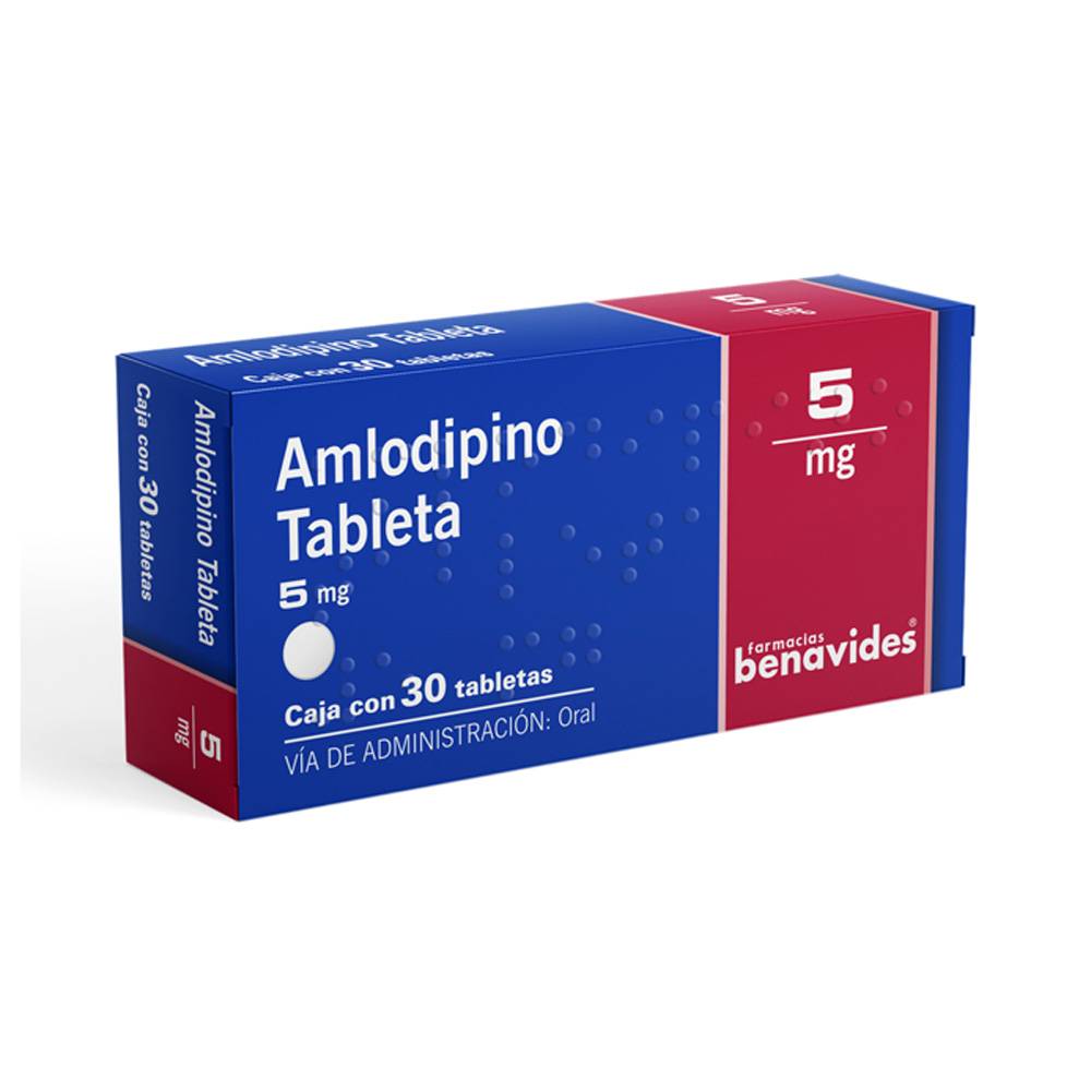 Farmacias Benavides · Amlodipino tabletas 5 mg (30 un)