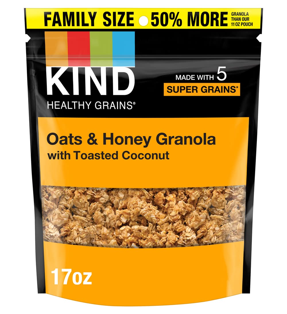 KIND Healthy Grains Granola, Oats-Honey-Toasted Coconut (17 oz)