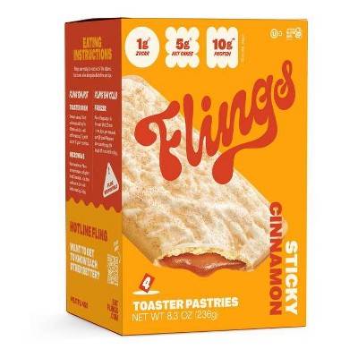 Flings Cinnamon High Protein Keto Toaster Pastries (8.3 oz, 4 ct)