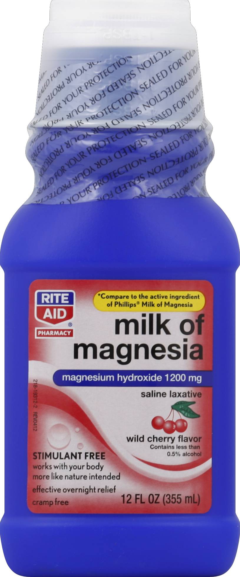 Rite Aid Pharmacy Milk Of Magnesia Saline Laxative, Wild Cherry (12 fl oz)