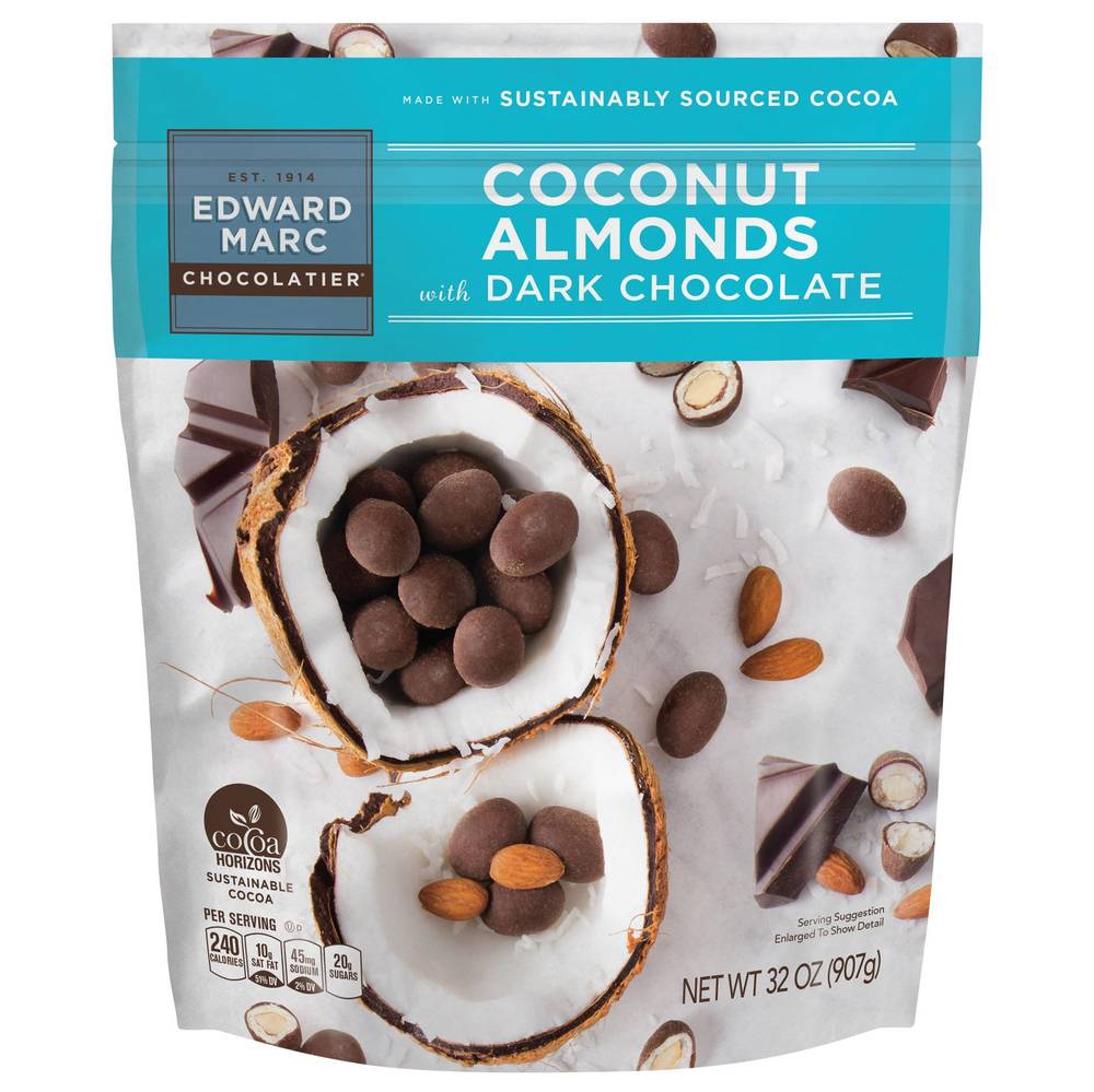 Edward Marc Chocolatier Coconut Almonds (32oz) (dark chocolate)